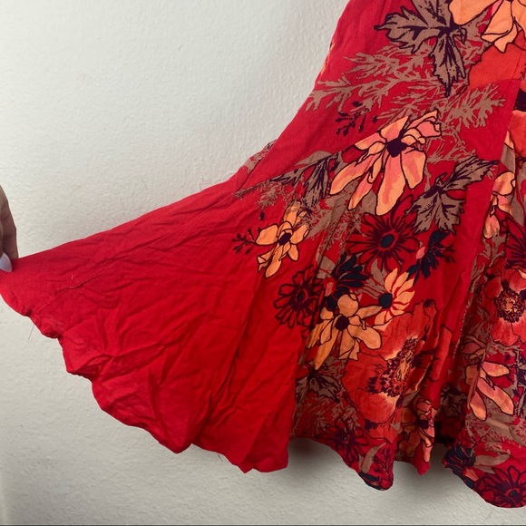 Free People Flowy Red Floral XS Tank Top - Picture 11 of 13
